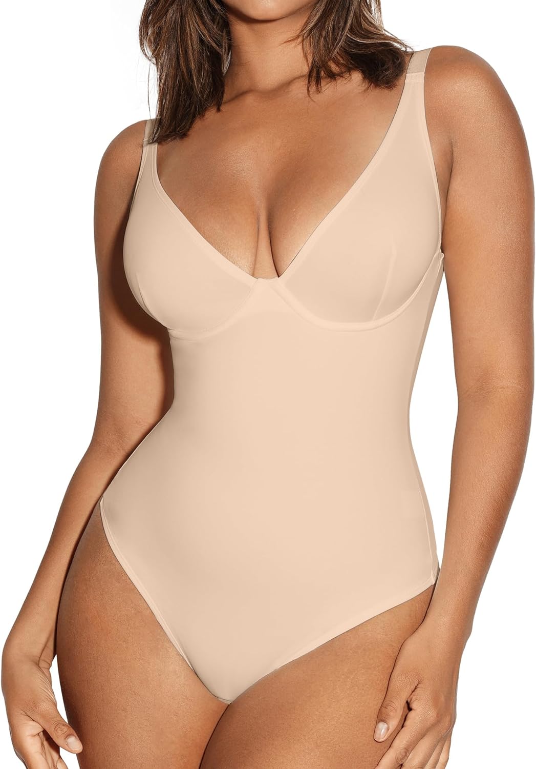 Empovella™ Deep V Shaping Bodysuit – Seamless Fit with Wireless Lift