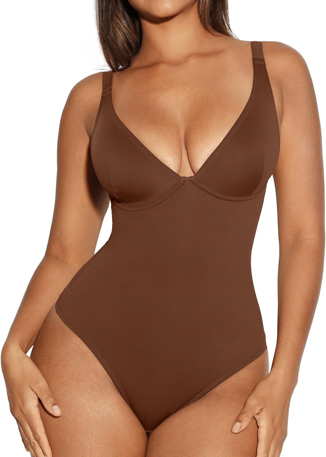 Empovella™ Deep V Shaping Bodysuit – Seamless Fit with Wireless Lift